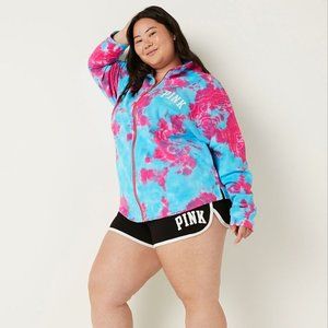VS PINK FLEECE OVERSIZED ZIP-UP SWEATSHIRT